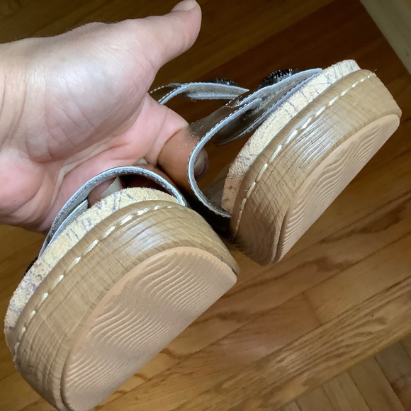 Alegria Krystal Leather Adjustable Slide Sandals Champagne SZ 37 - Picture 14 of 16